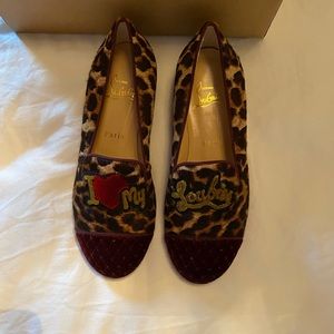 Christian Louboutin leopard-print calf hair with
quilted velvet size 37